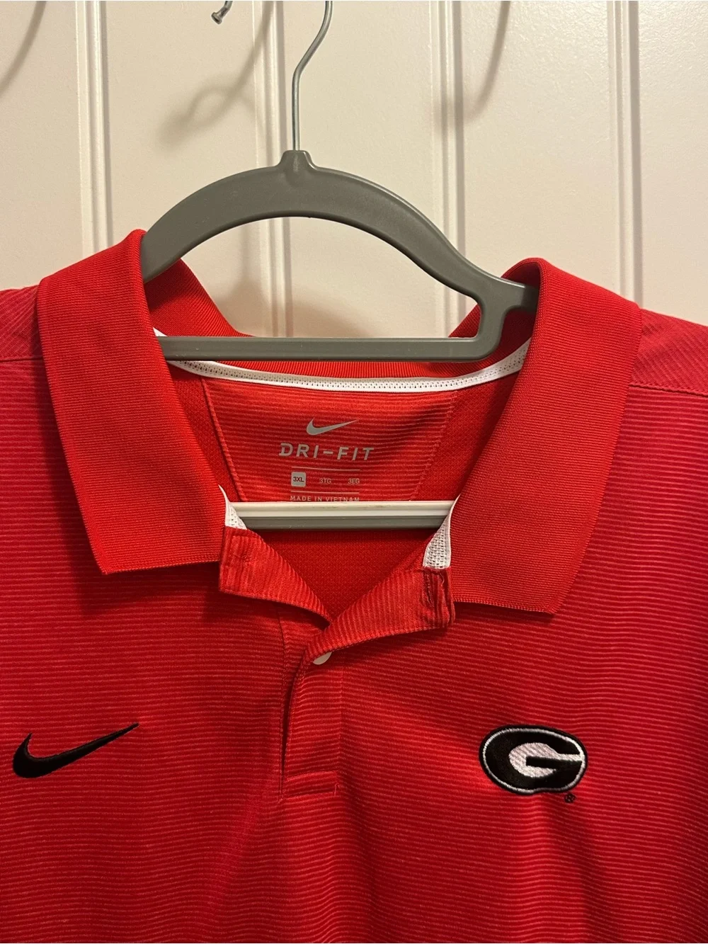Nike Men's Two-Tone Red & Charcoal Gray Polo with Georgia G Logo